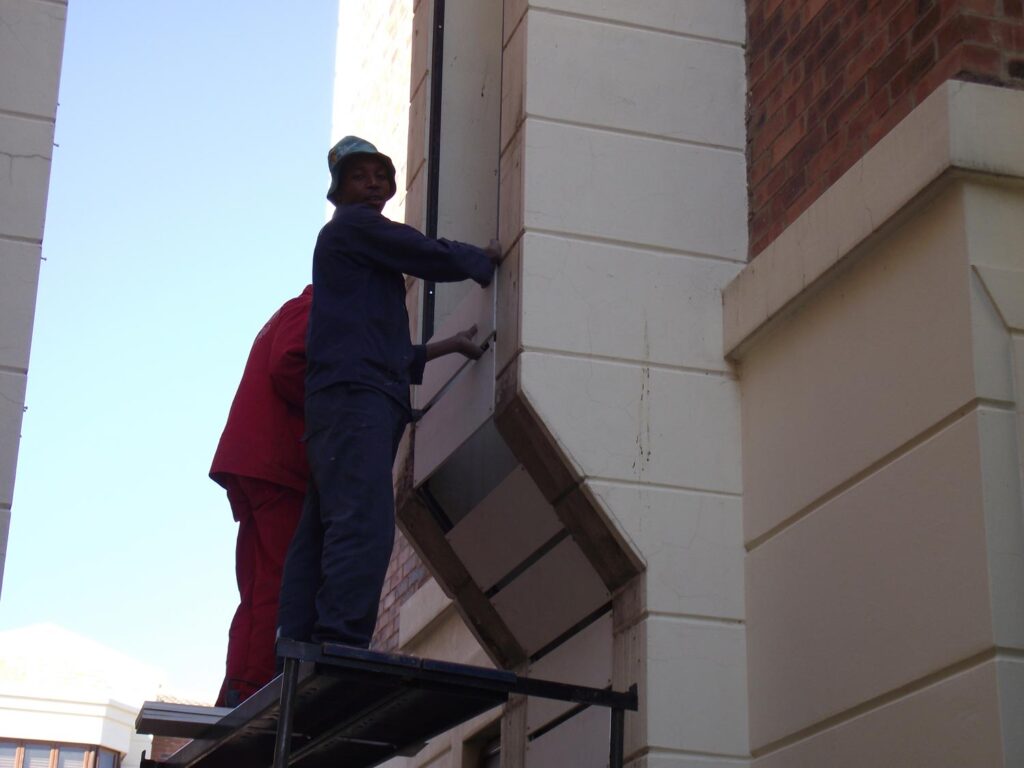 Maintenance to wastepipe ducts in a townhouse complex in Bryanston